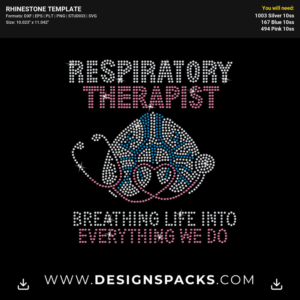 Respiratory Therapist Updated Rhinestone Digital Template