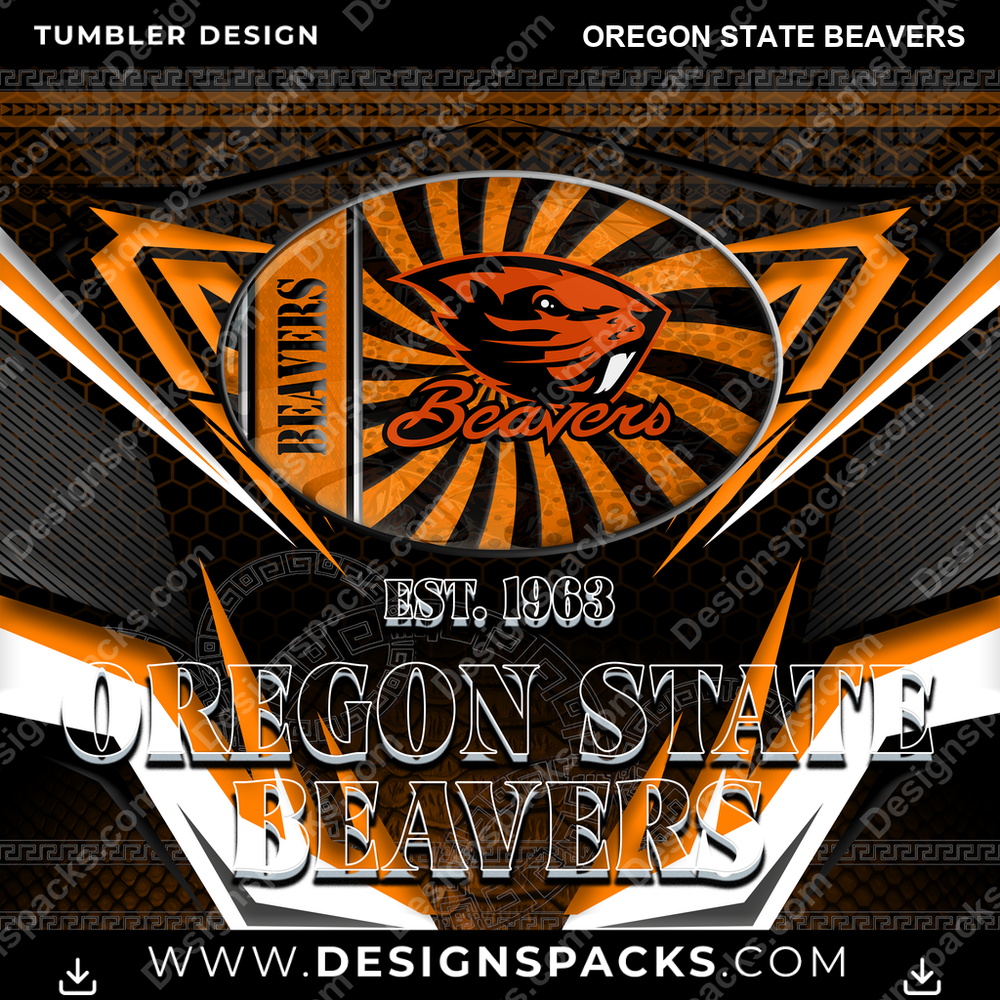College Sport Tribal Oregon State Beavers NCAA College Sport Tumbler Digital Wrap Design Download