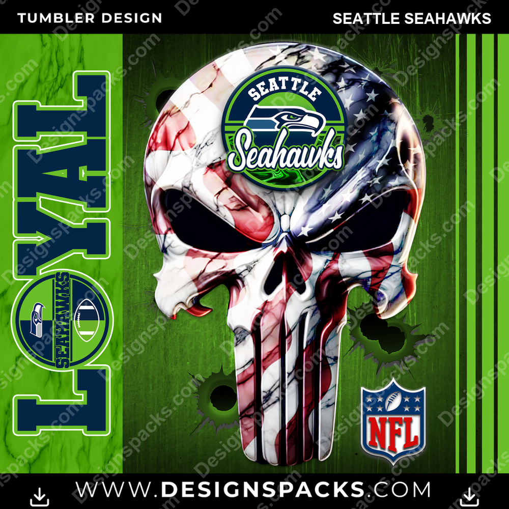 Football Loyal Seattle Seahawks Tumbler Digital Wrap Design