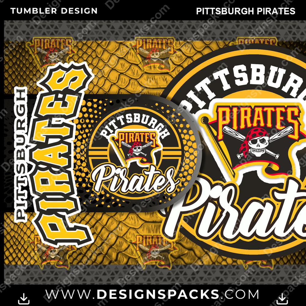 Baseball Hyper Pittsburgh Pirates Tumbler Digital Wrap Design