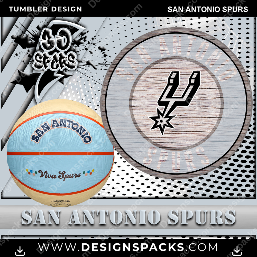 Basketball Go Team San Antonio Spurs Tumbler Digital Wrap Design