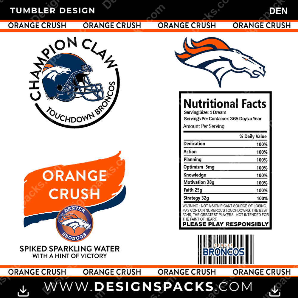 Football White Claw DEN Tumbler Digital Wrap Design