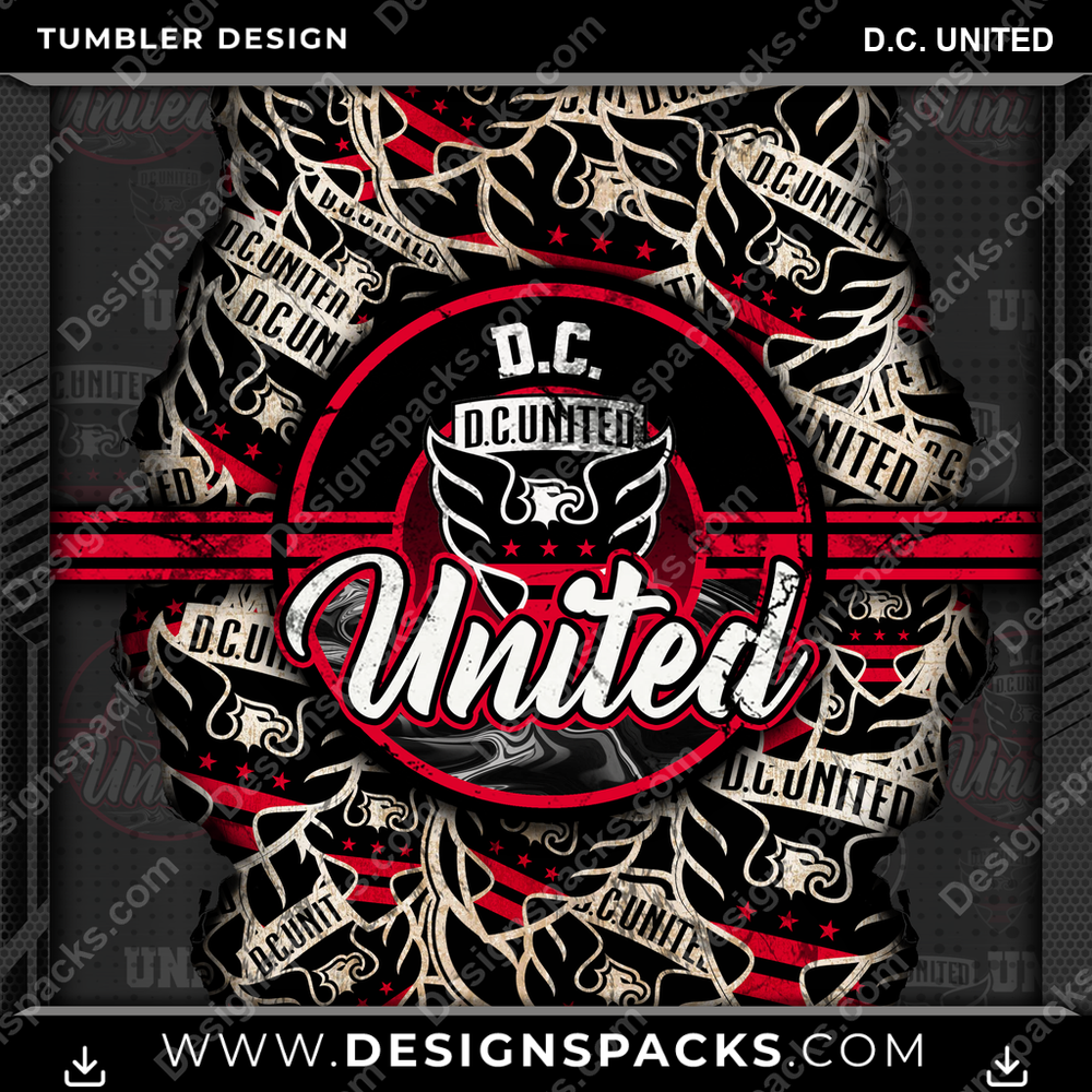 Soccer Ripped D.C. United Tumbler Digital Wrap Design