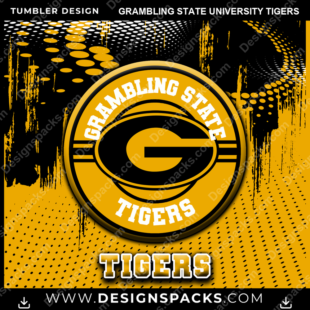 College Sport Dot Logo Grambling State University Tigers NCAA College Sport Tumbler Digital Wrap Design Download