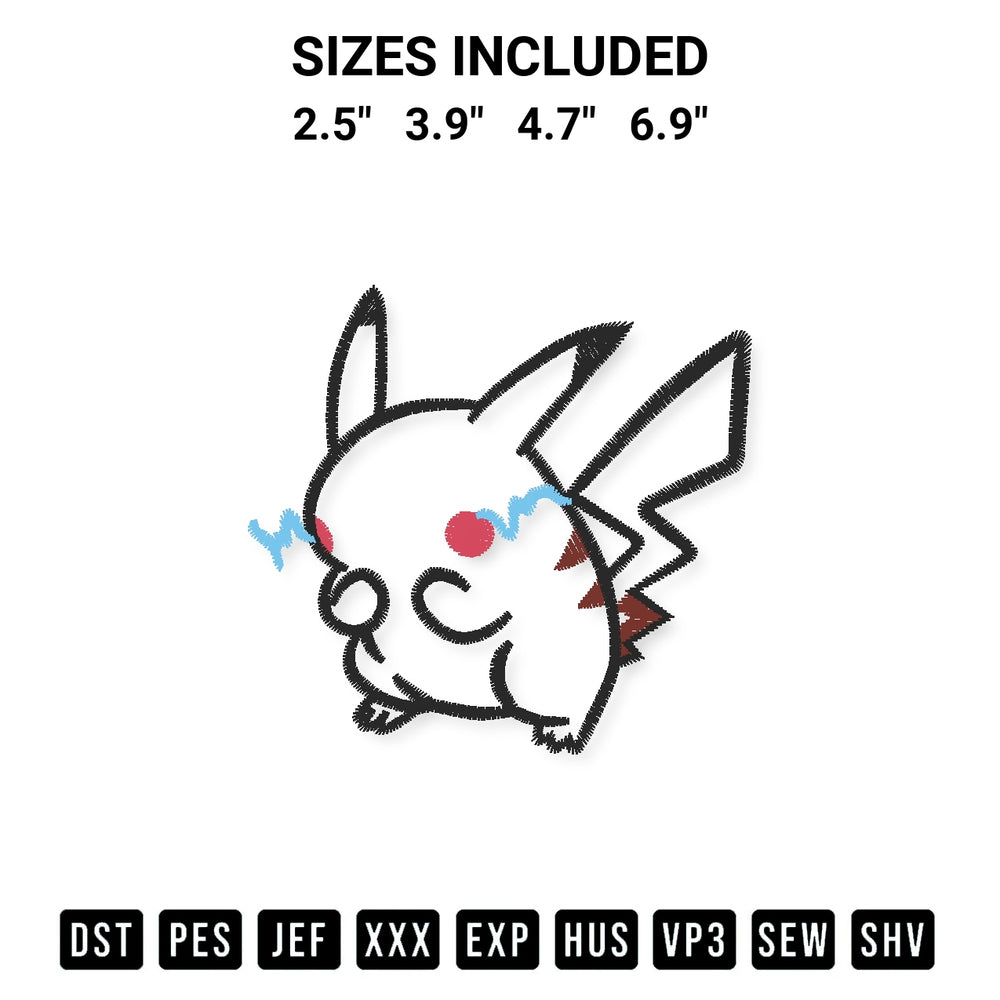 Create amazing crafts with the Pikachu Minimalist Embroidery Design embroidery file. High-quality digital download from Designspacks.com, perfect for beginners and pros. Available sizes: 2.5", 3.9", 4.7", 6.9".