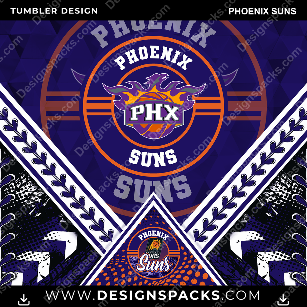 Basketball Diamond Phoenix Suns Tumbler Digital Wrap Design