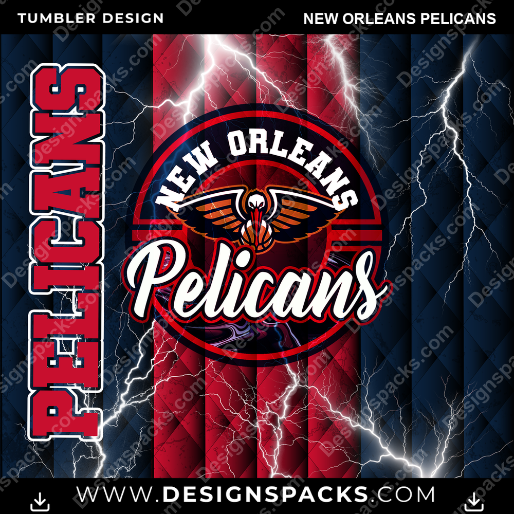 Basketball Diamond New Orleans Pelicans Tumbler Digital Wrap Design