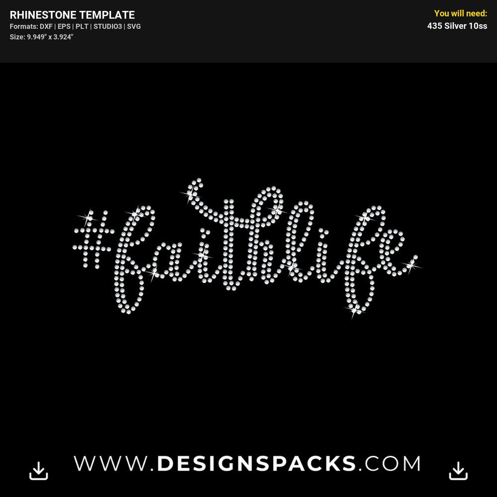 Faith Life Design Rhinestone Digital Template