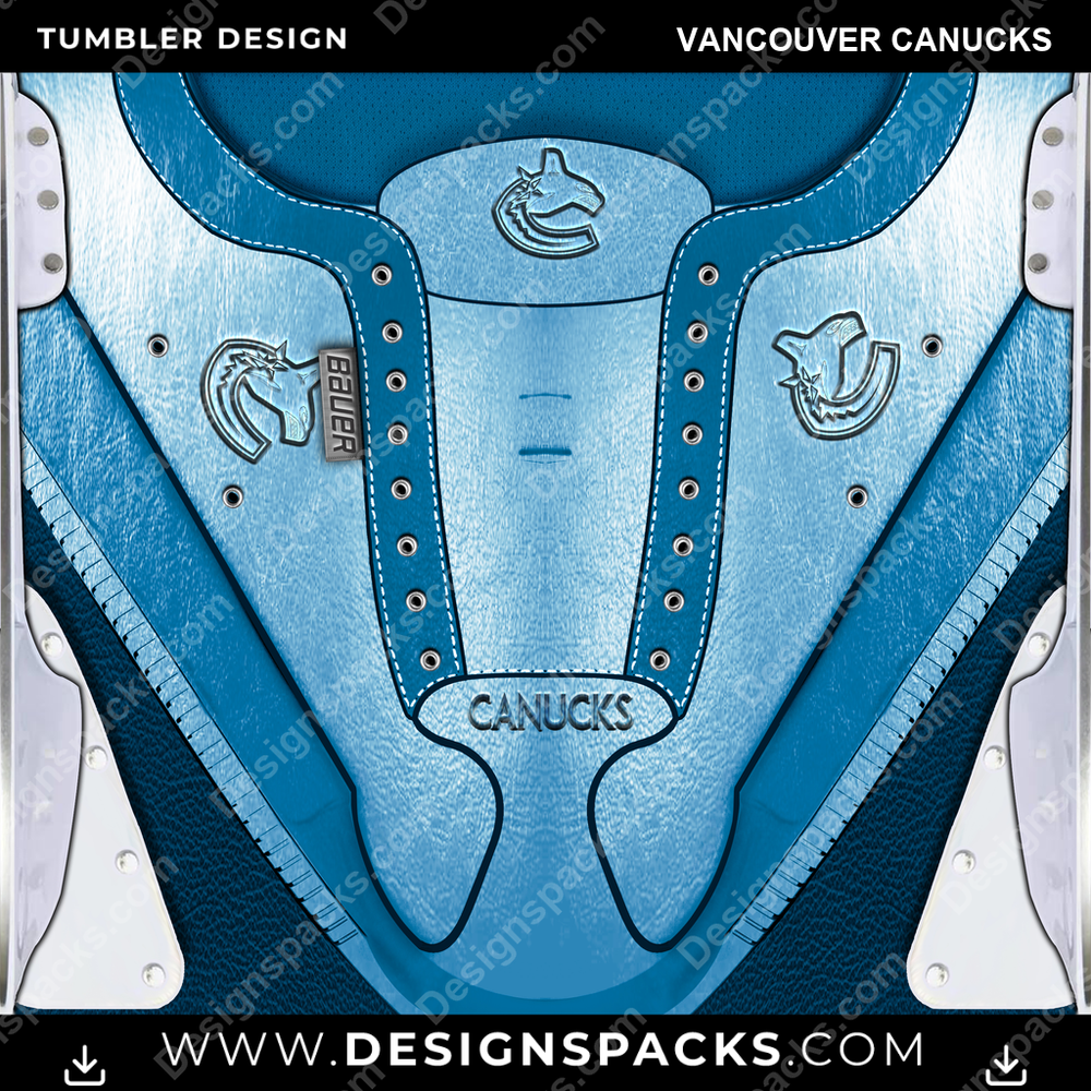 Ice Hockey Ice Skate (METALLIC) Vancouver Canucks Tumbler Digital Wrap Design