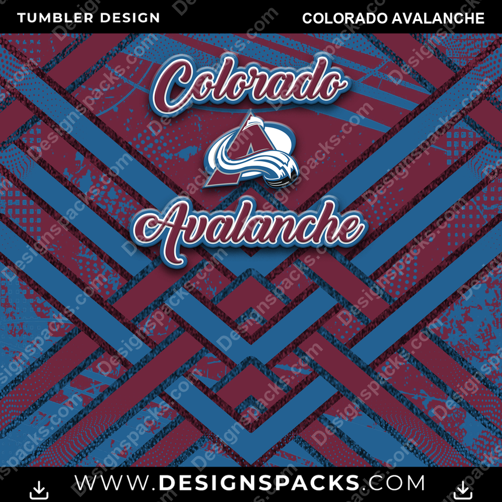 Ice Hockey Glitter Stripe Colorado Avalanche NHL Hockey Tumbler Digital Wrap Design Download