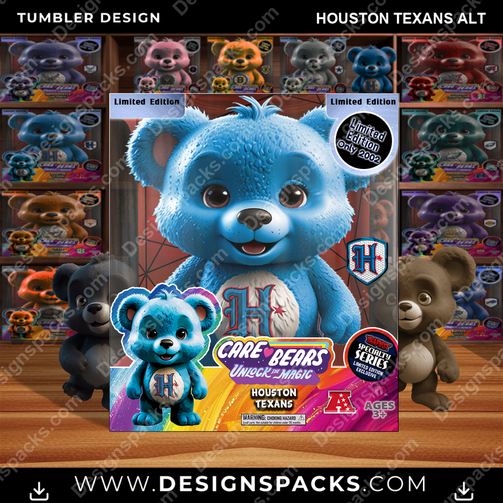 Football Care Bear Box Houston Texans Alt NFL Football Tumbler Digital Wrap Design Download