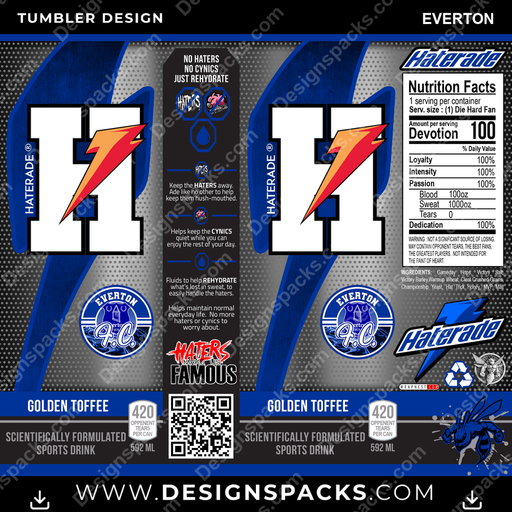 Soccer UK Haterade Everton Tumbler Digital Wrap Design