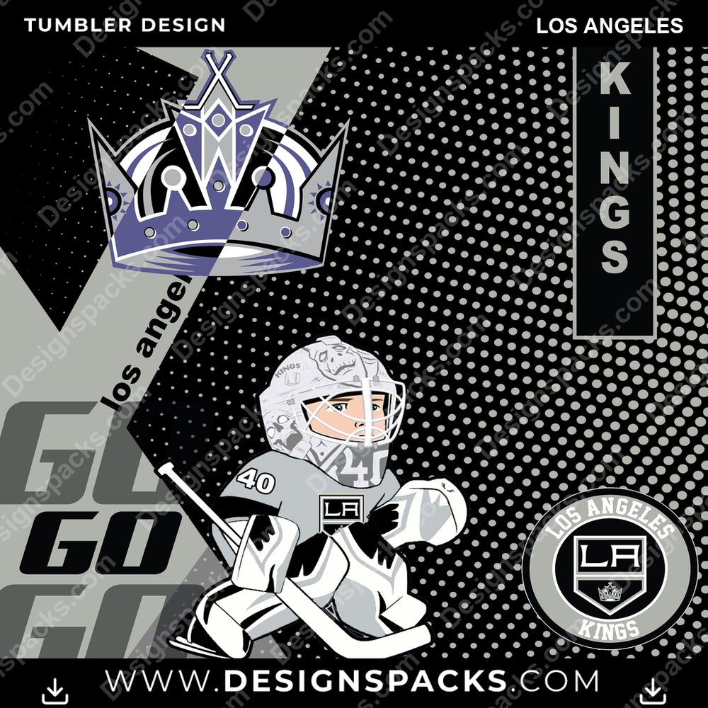 Ice Hockey GO Los Angeles NHL Hockey Tumbler Digital Wrap Design Download