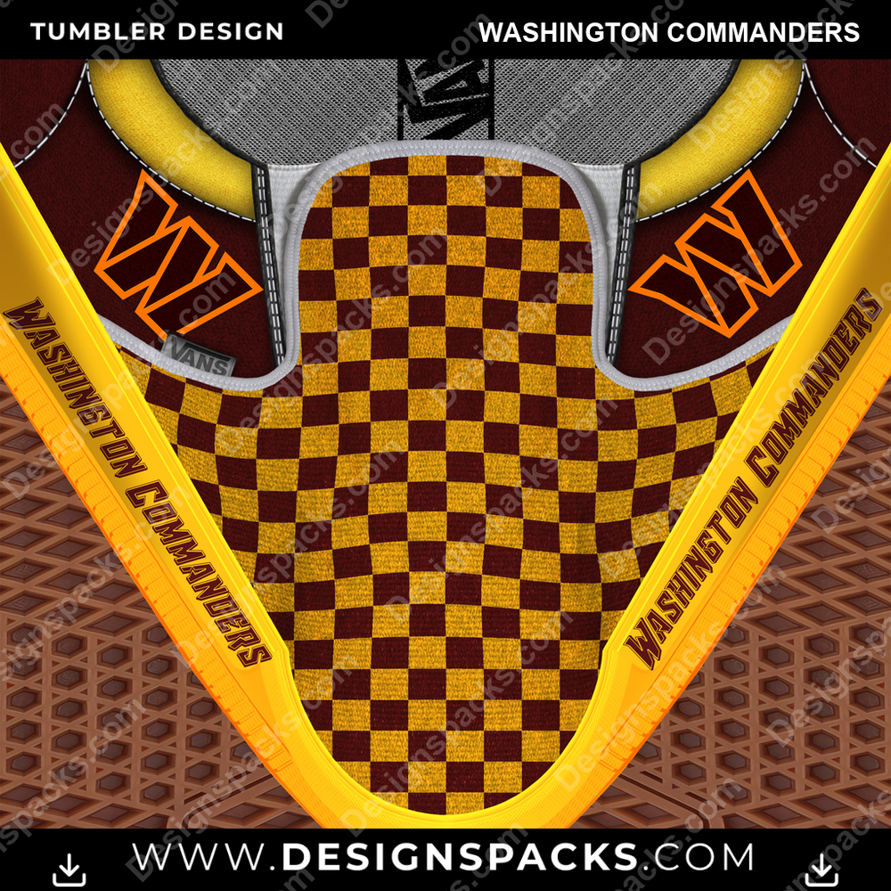 Football Vans Classic Washington Commanders Tumbler Digital Wrap Design