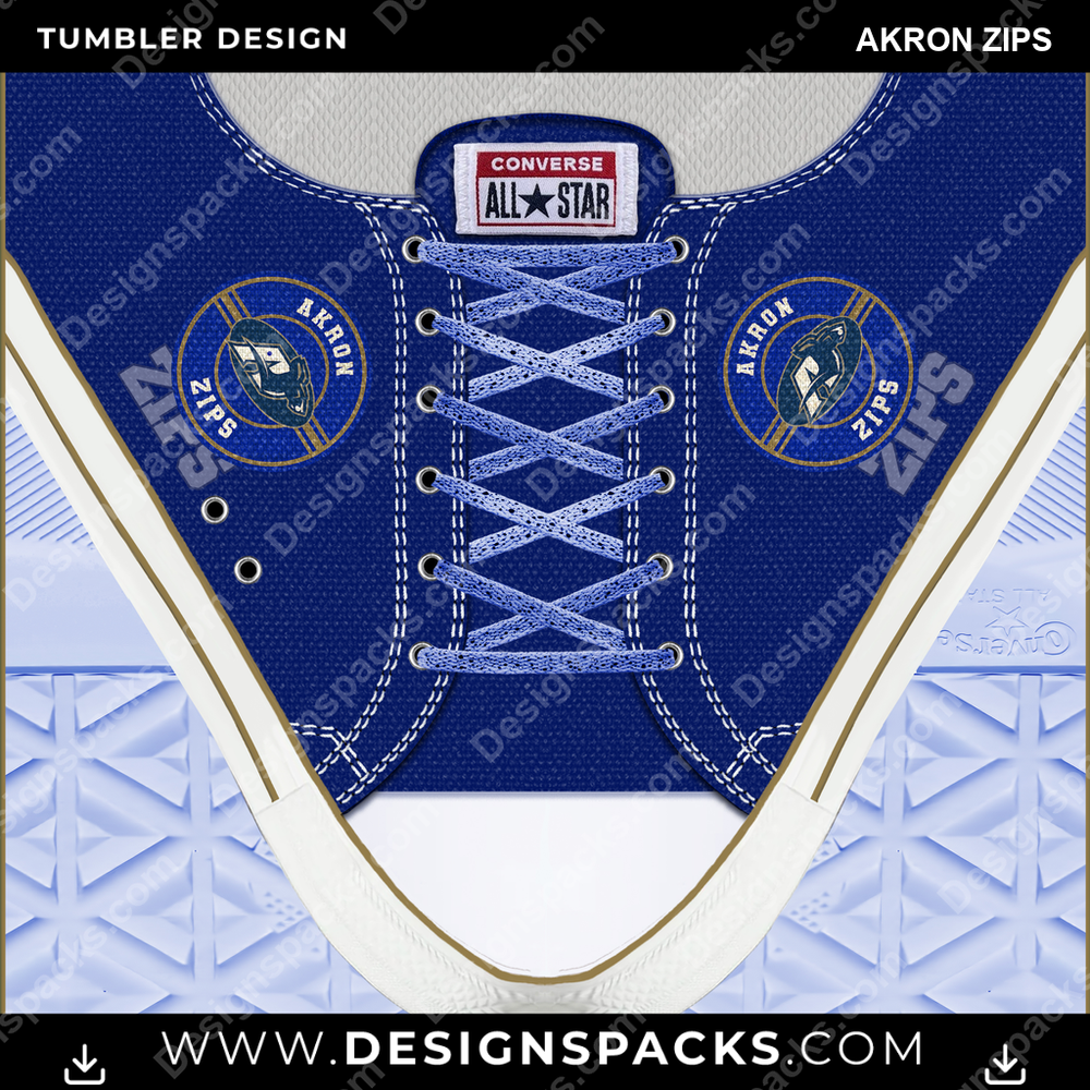 College Sport Converse Akron Zips Tumbler Digital Wrap Design