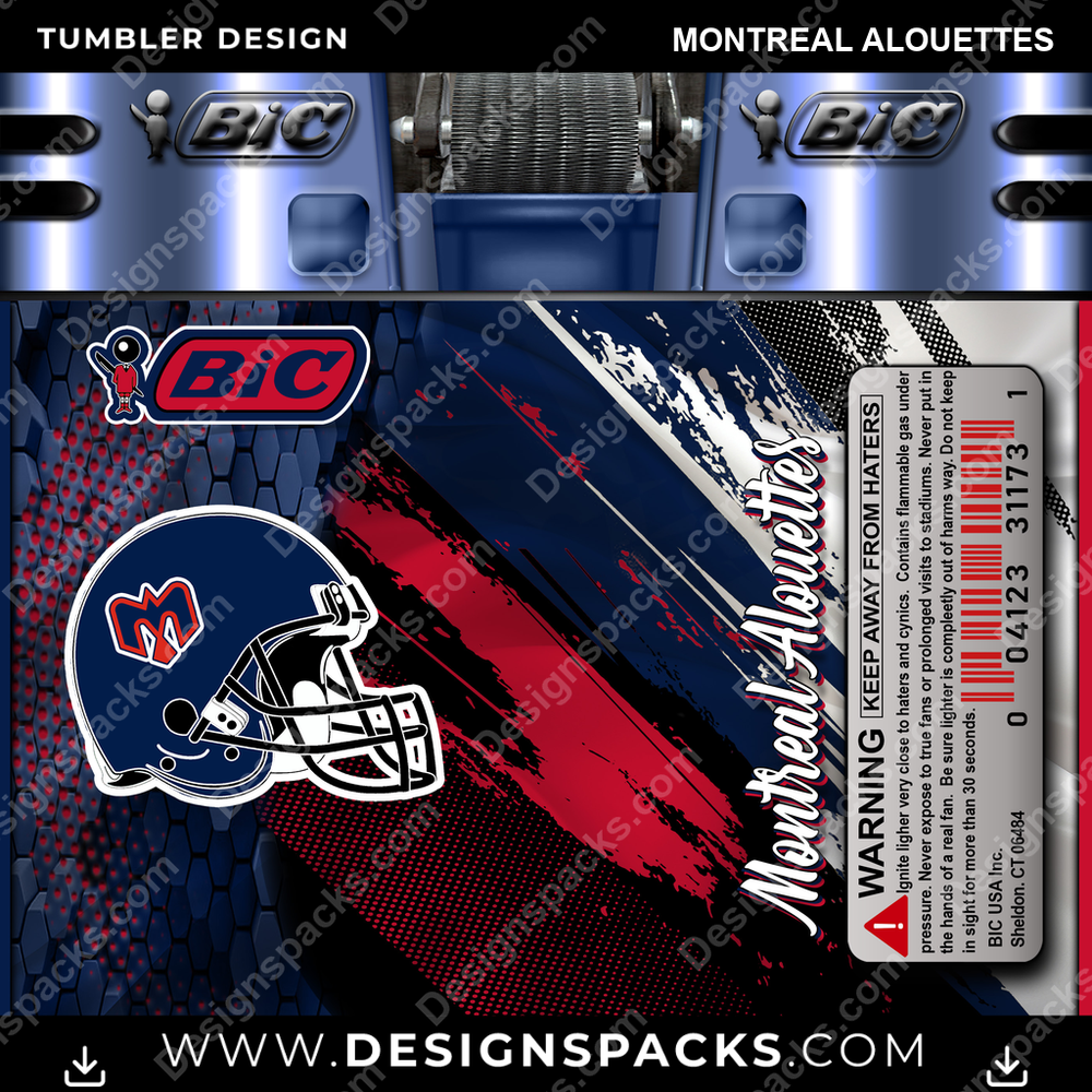 Canada Football BIC Lighter Montreal Alouettes CFL Canada Tumbler Digital Wrap Design Download