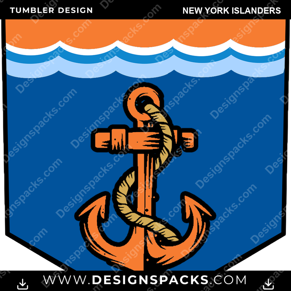 Hockey Sigil New York Islanders Tumbler Digital Wrap Design