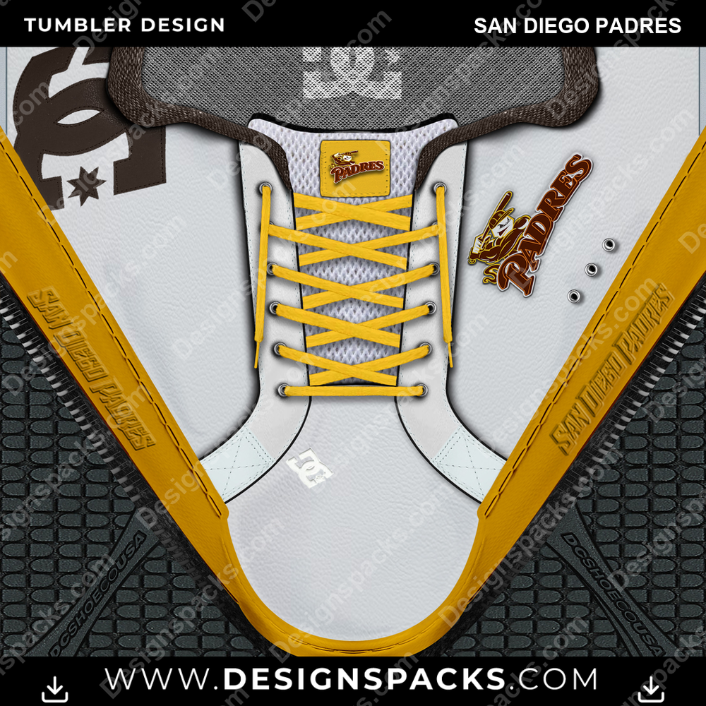 Baseball DC Sneaker San Diego Padres Tumbler Digital Wrap Design