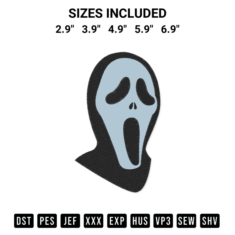 Transform your fabrics with the Scream Face Embroidery Design embroidery design. Instant access to premium digitized patterns at Designspacks.com. Available sizes: 2.9", 3.9", 4.9", 5.9", 6.9".