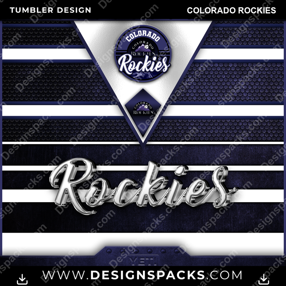 Baseball YETI Colorado Rockies Tumbler Digital Wrap Design
