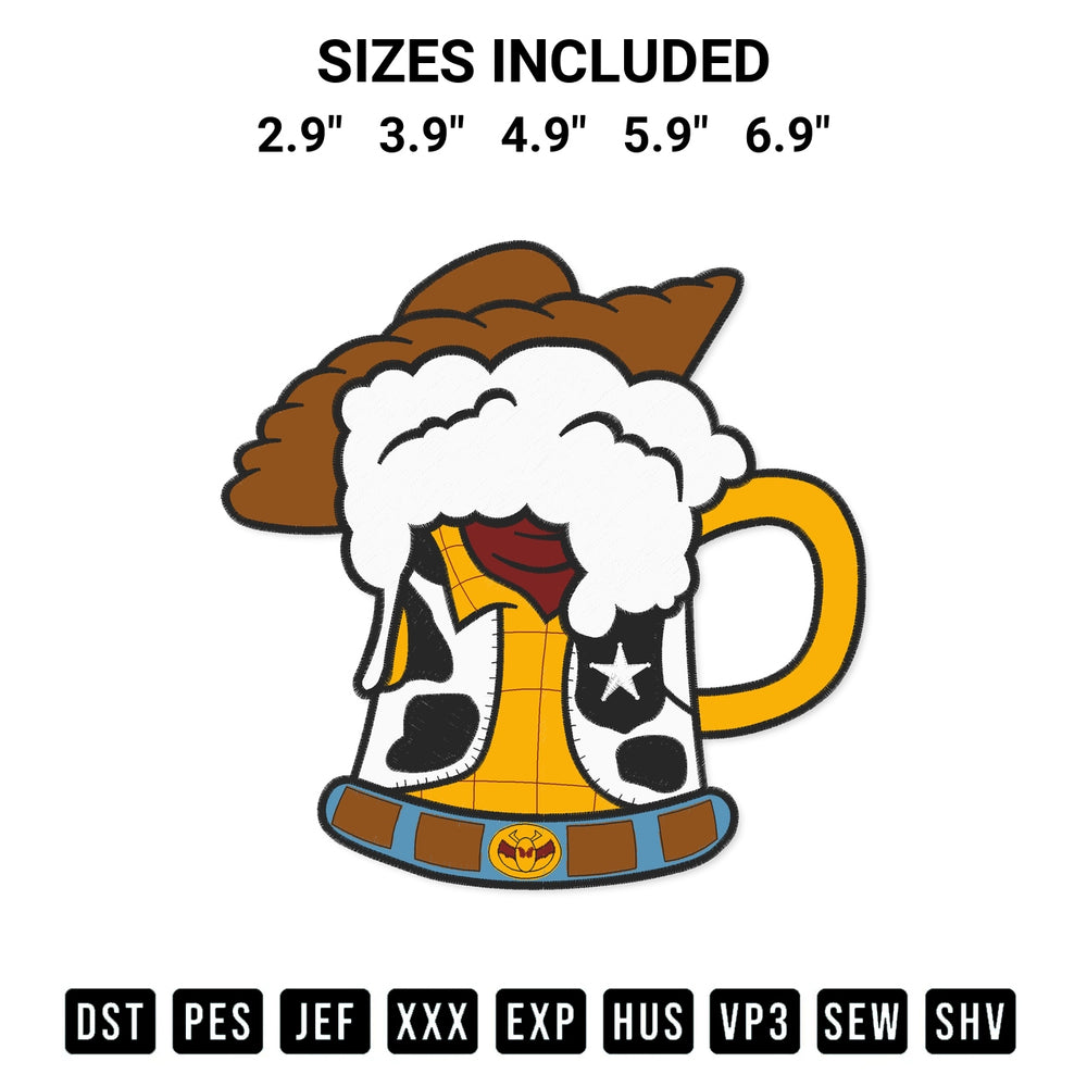 Transform your fabrics with the Toy Story Beer Mug Embroidery Design embroidery design. Instant access to premium digitized patterns at Designspacks.com. Available sizes: 2.9", 3.9", 4.9", 5.9", 6.9".