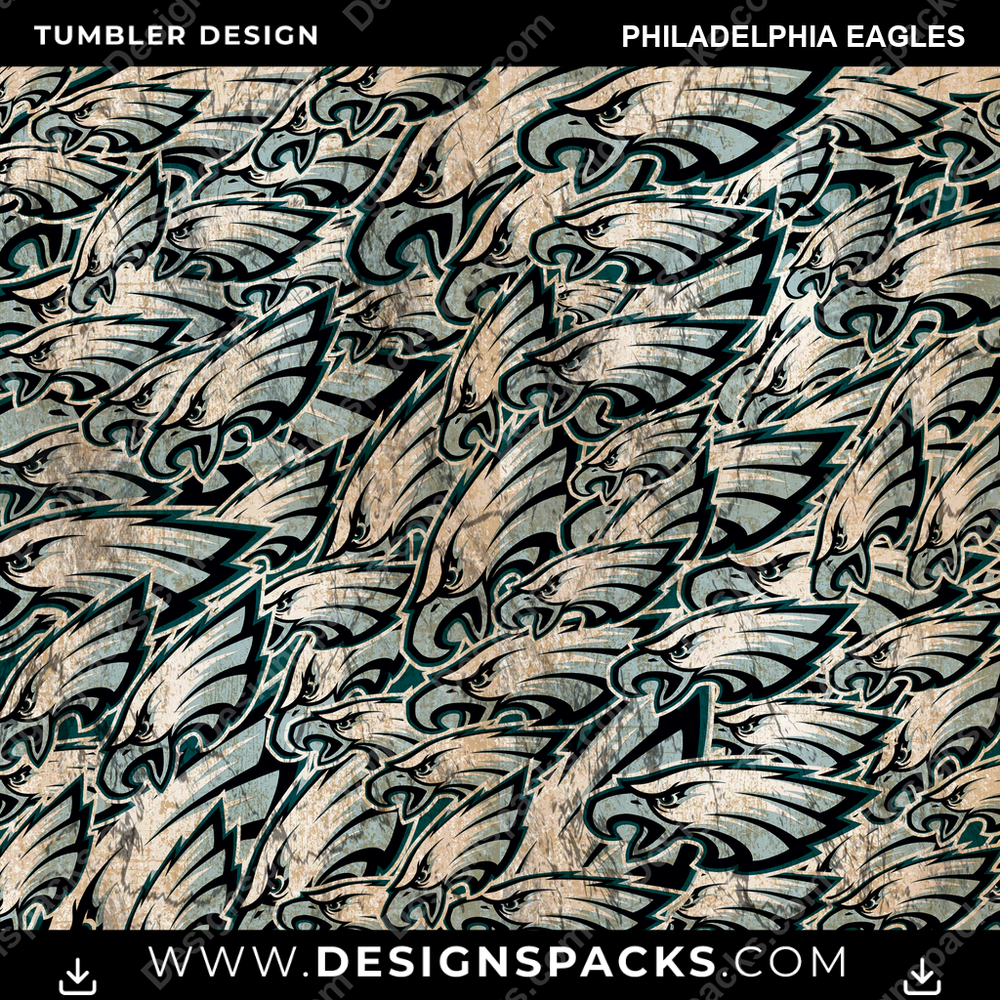 Football Logo BG Philadelphia Eagles Tumbler Digital Wrap Design