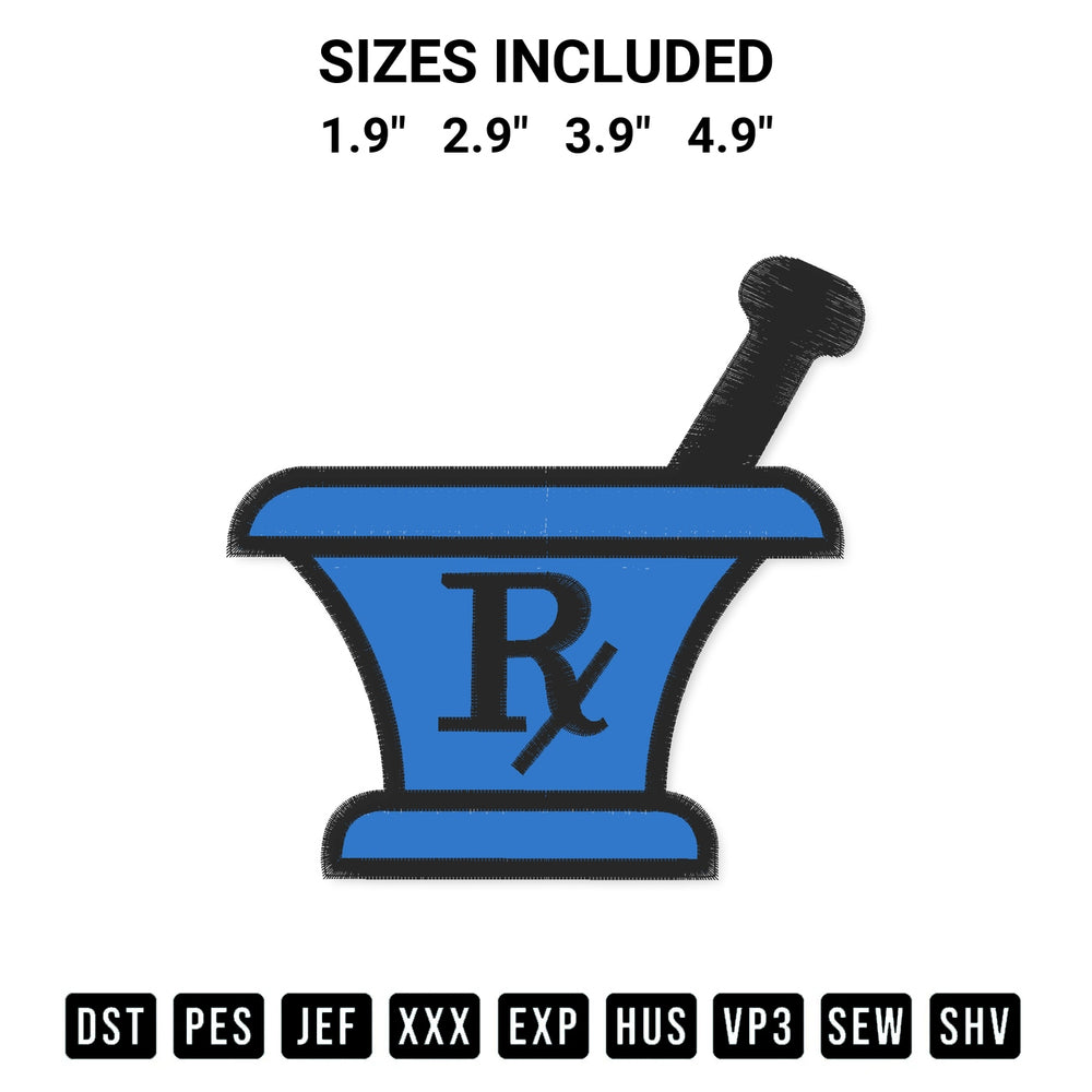 Elevate your next project with our Rx Logo Embroidery Design embroidery file. Shop high-quality digital patterns instantly at Designspacks.com. Available sizes: 1.9", 2.9", 3.9", 4.9".