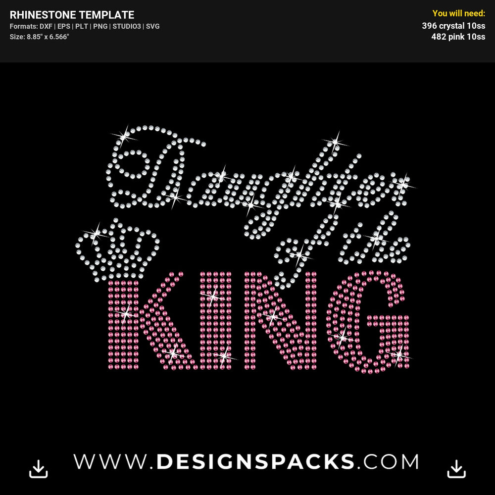 Daughter King Rhinestone2 Updated Rhinestone Digital Template