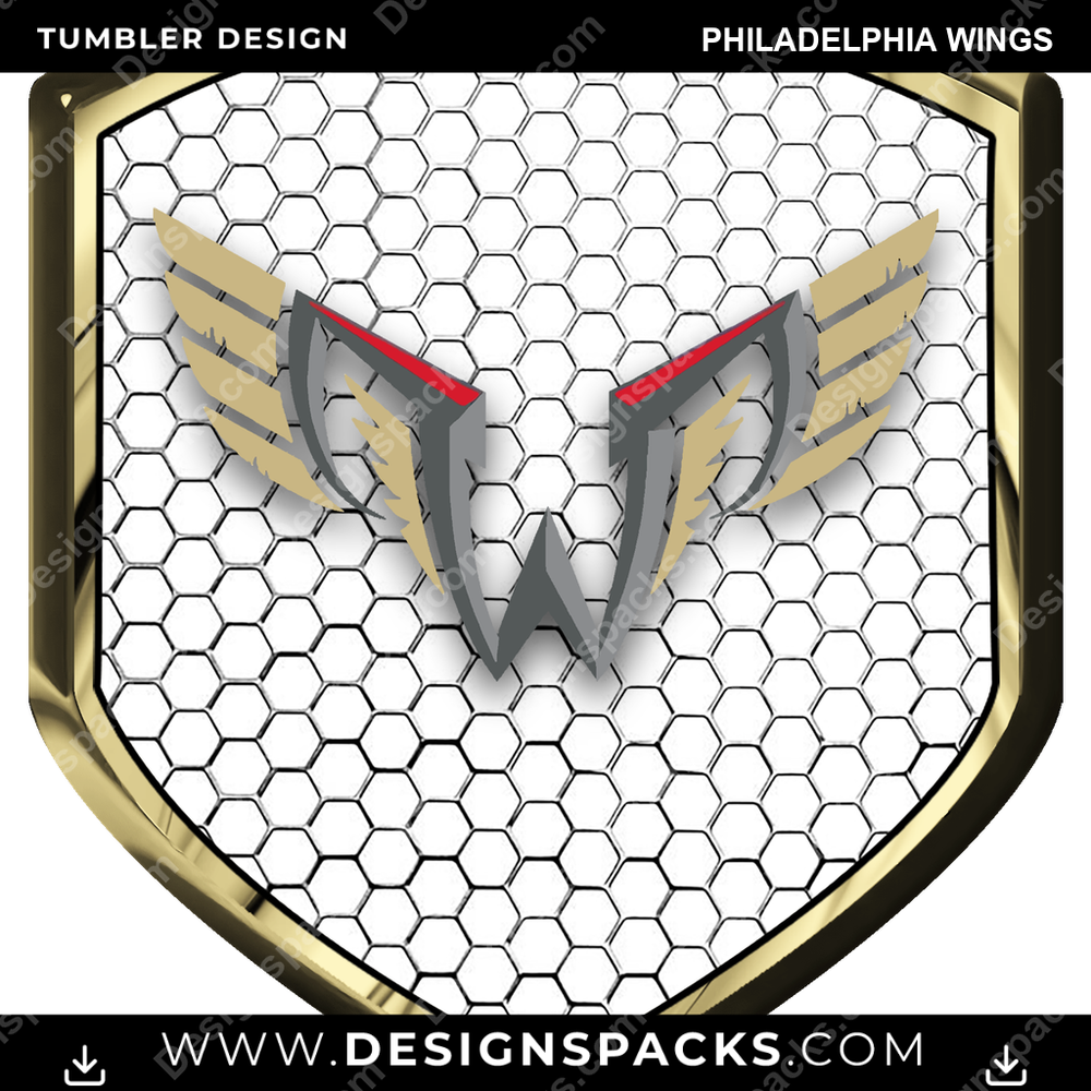 Lacrosse Shield Philadelphia Wings Tumbler Digital Wrap Design