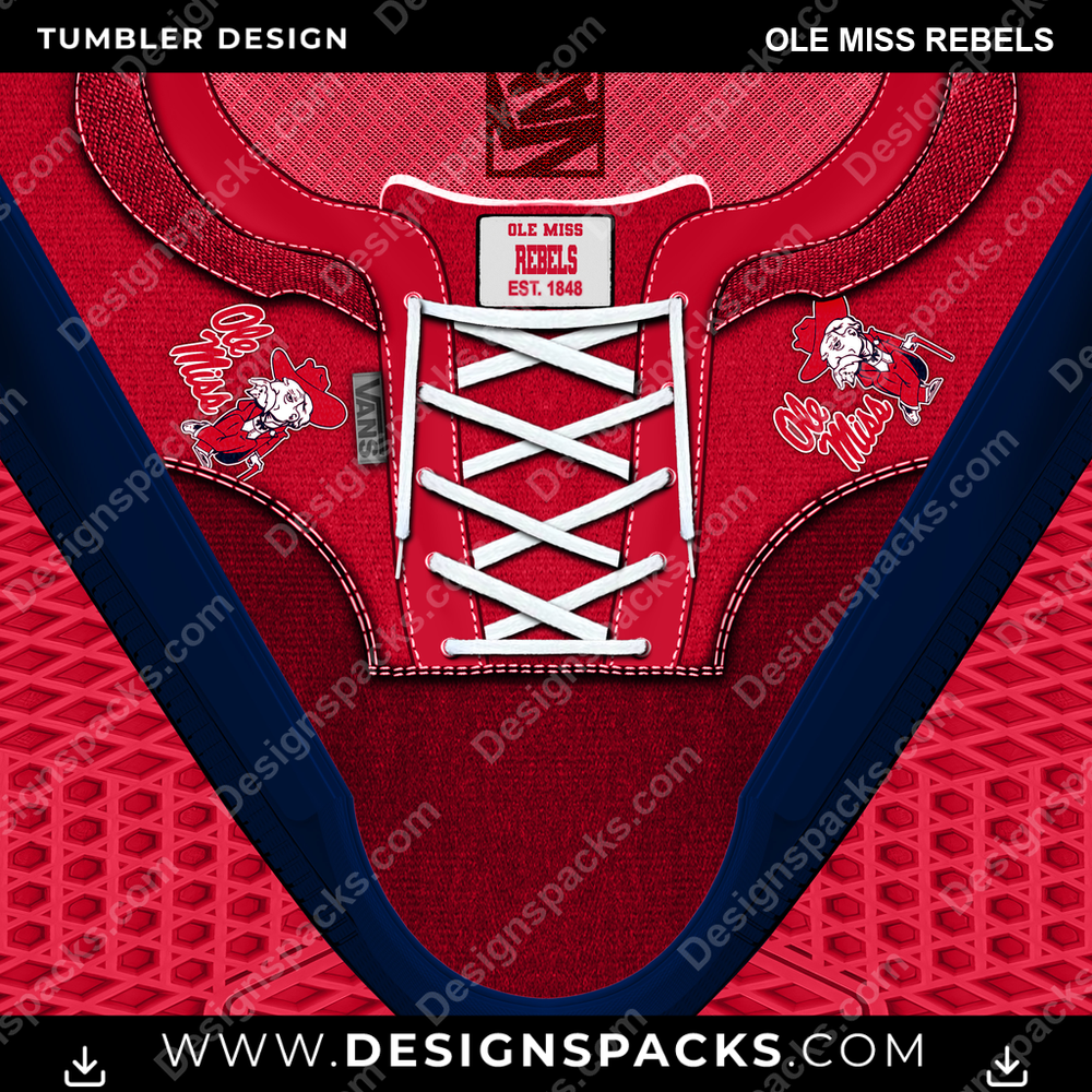 College Sport VANS Atwood DX Ole Miss Rebels Tumbler Digital Wrap Design