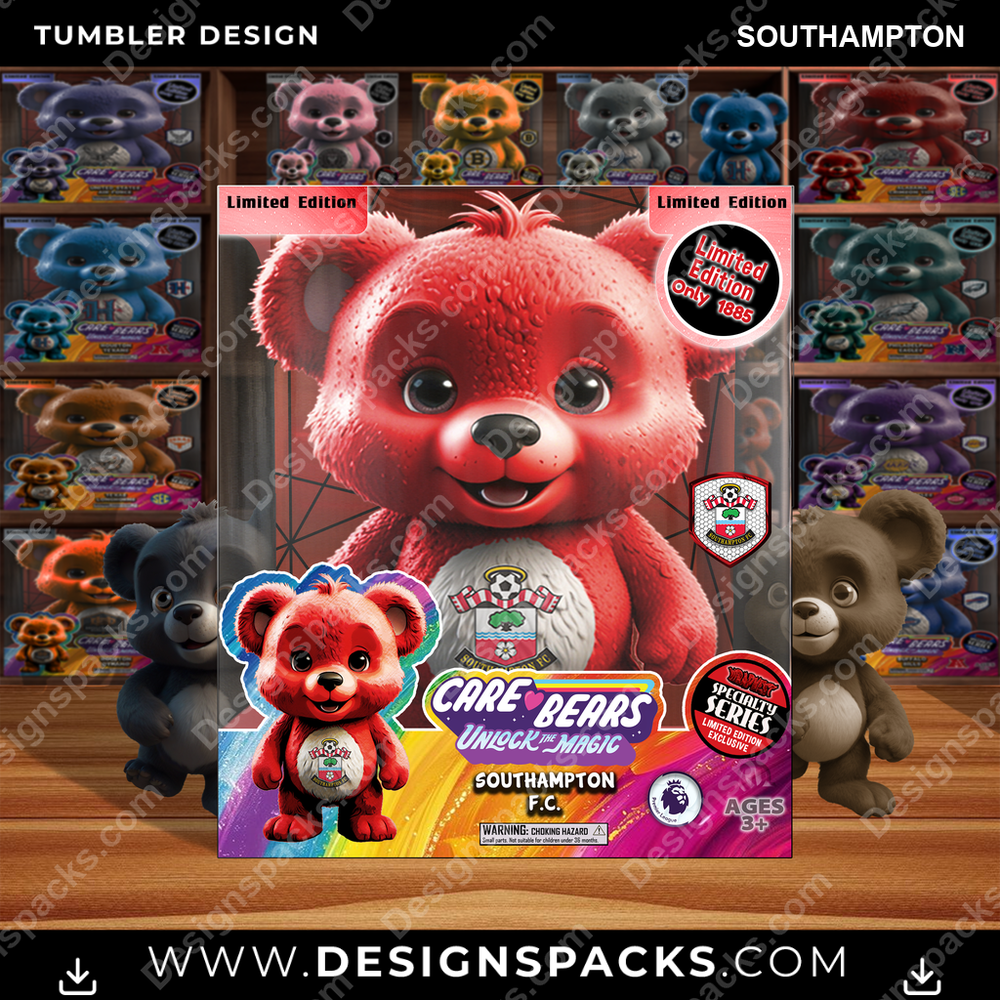 Soccer UK Care Bear Box Southampton Tumbler Digital Wrap Design