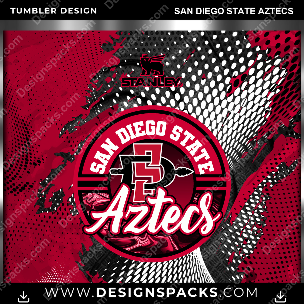 College Sport Stanley San Diego State Aztecs NCAA College Sport Tumbler Digital Wrap Design Download