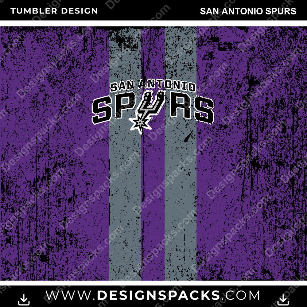 Basketball Grunge Style San Antonio Spurs NBA Basketball Tumbler Digital Wrap Design Download