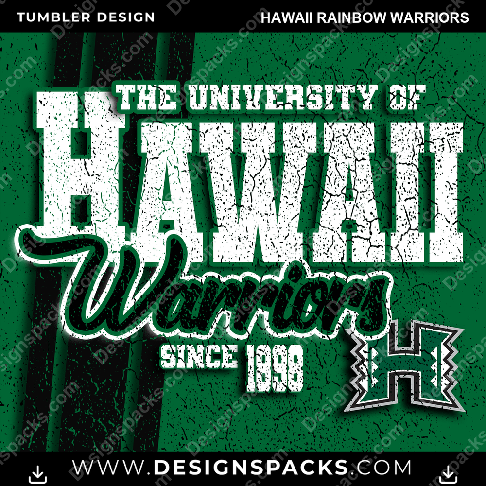 College Sport Grunge Hawaii Rainbow Warriors NCAA College Sport Tumbler Digital Wrap Design Download