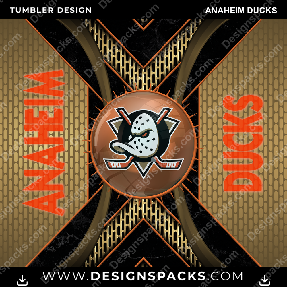 Ice Hockey Metal Grating Anaheim Ducks NHL Hockey Tumbler Digital Wrap Design Download