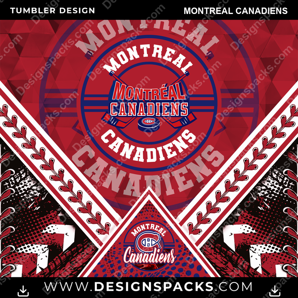 Hockey Diamond Montreal Canadiens NHL Hockey Tumbler Digital Wrap Design Download