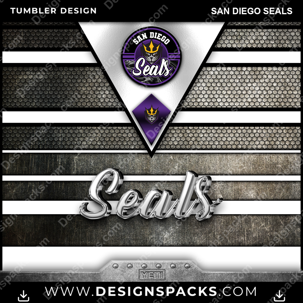 Lacrosse YETI San Diego Seals Tumbler Digital Wrap Design
