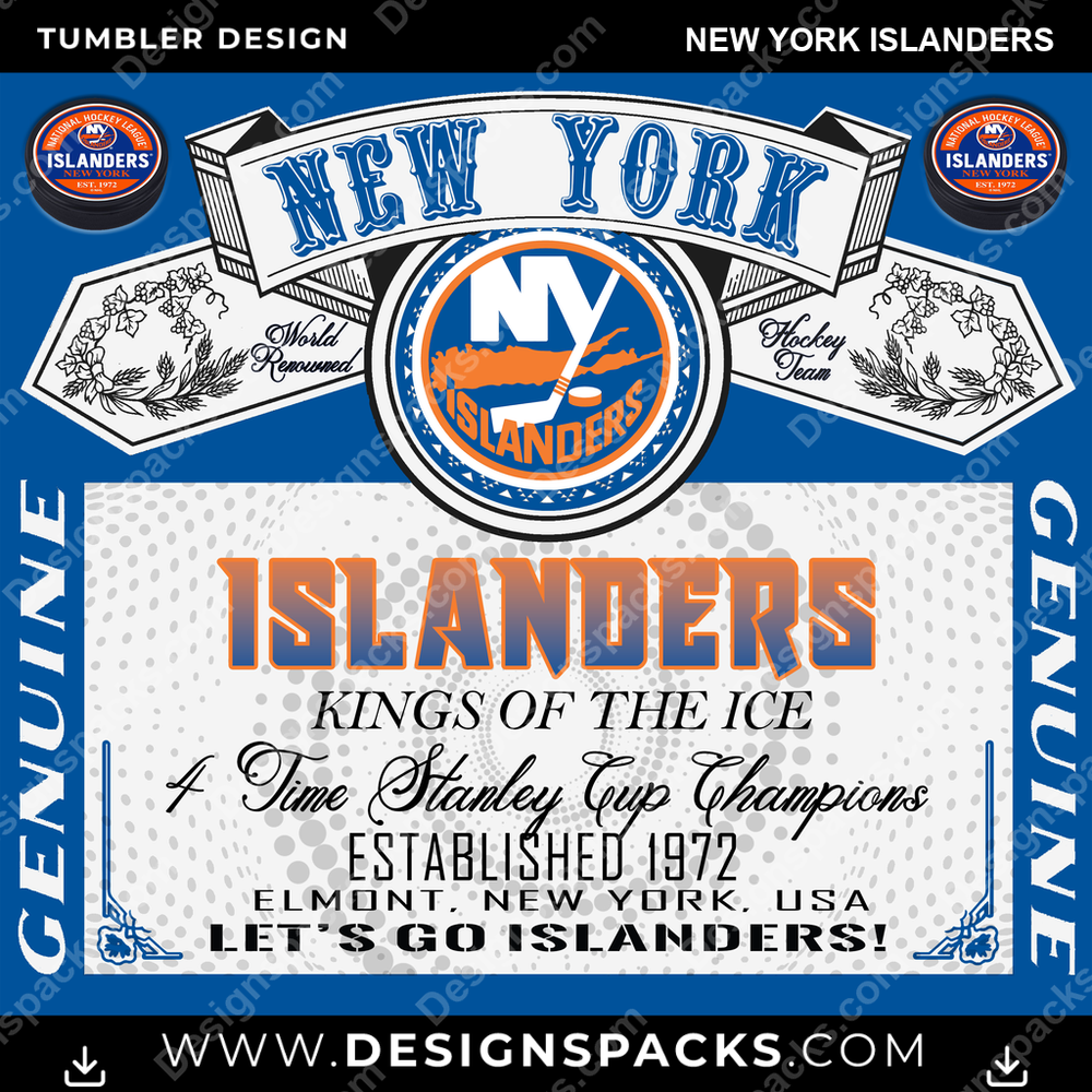 Hockey Budweiser New York Islanders Tumbler Digital Wrap Design