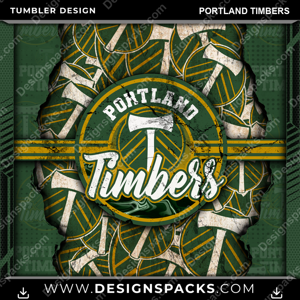Soccer Ripped Portland Timbers Tumbler Digital Wrap Design