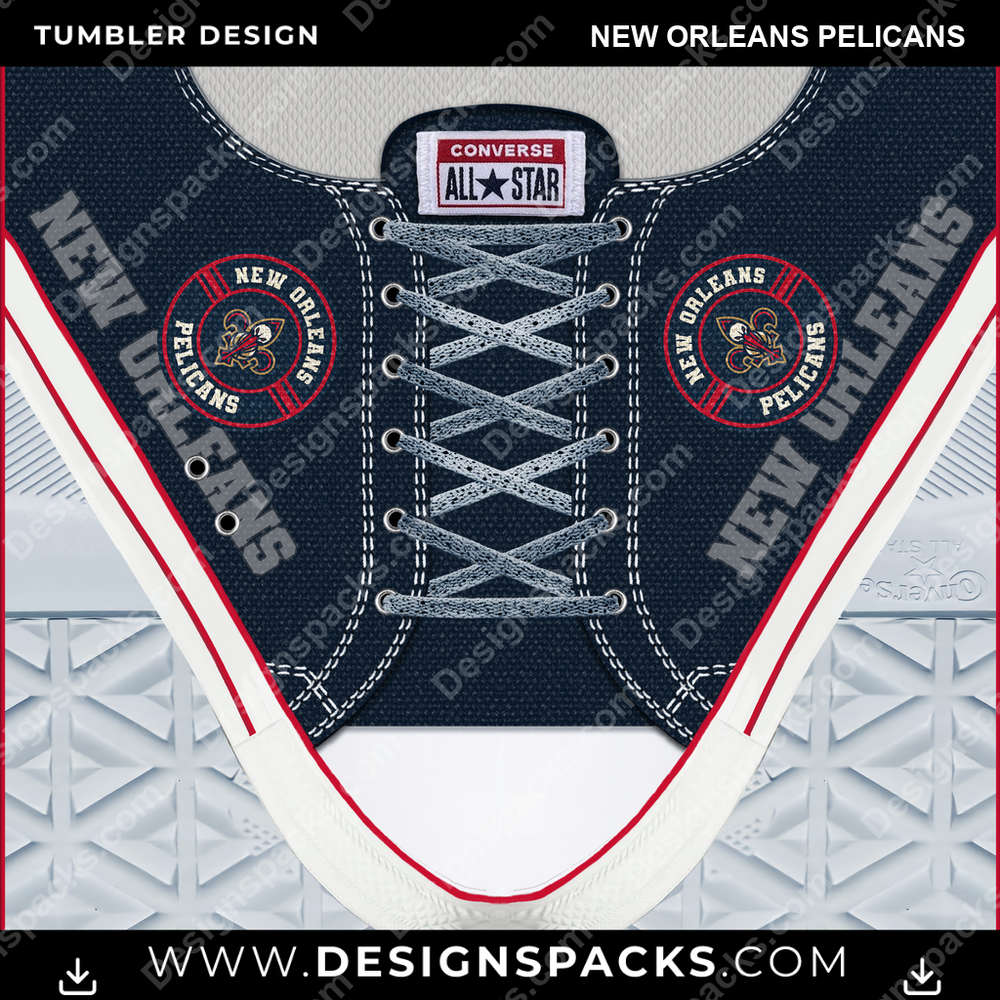 Basketball Converse New Orleans Pelicans Tumbler Digital Wrap Design