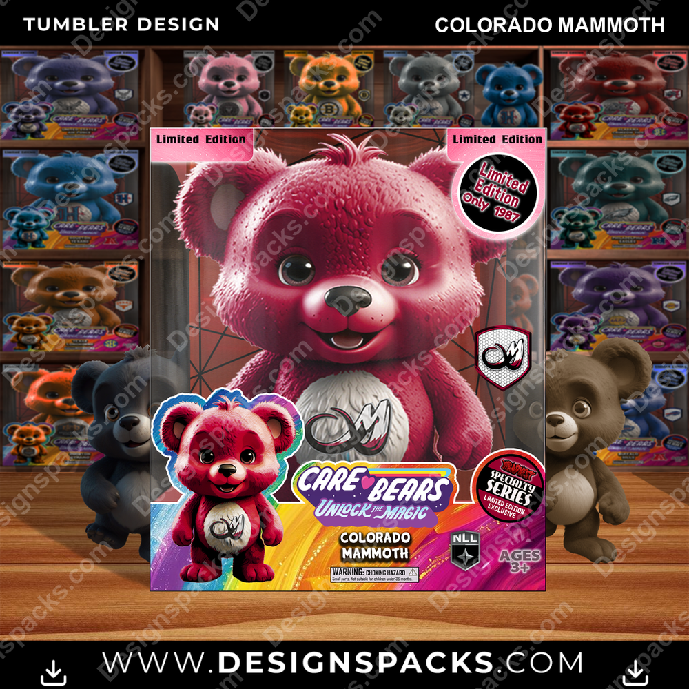 Lacrosse Care Bear Box Colorado Mammoth Tumbler Digital Wrap Design