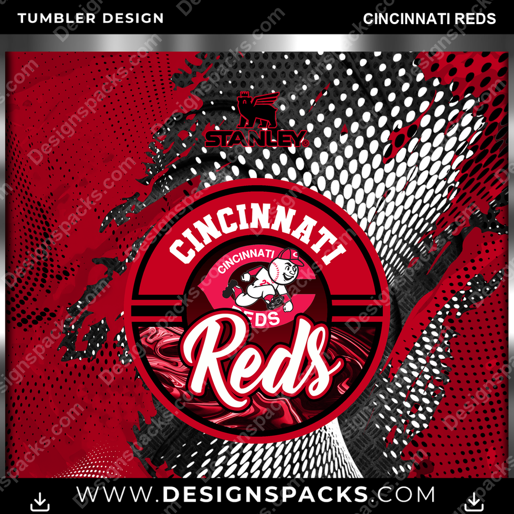 Baseball Stanley Cincinnati Reds Tumbler Digital Wrap Design