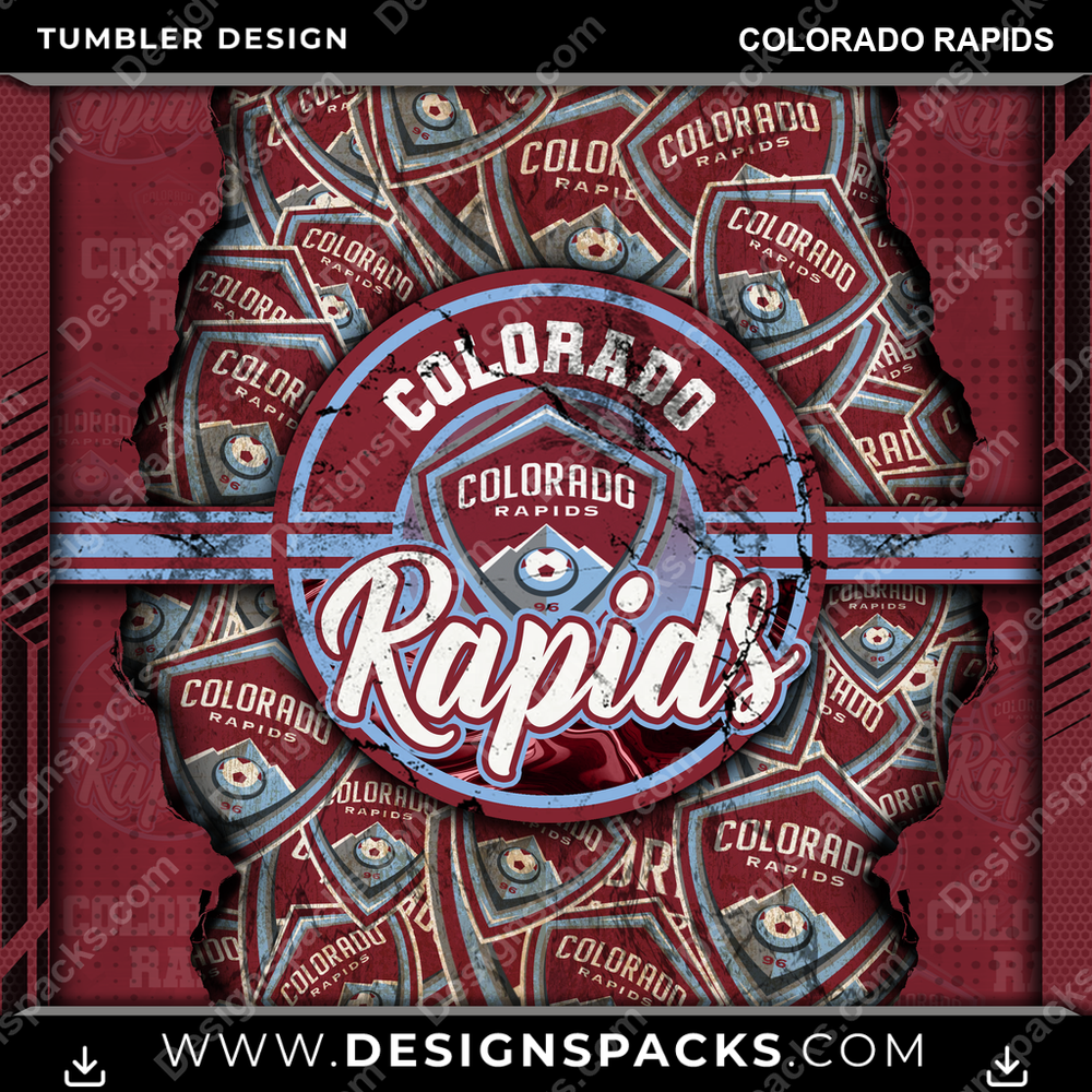 Soccer Ripped Colorado Rapids Tumbler Digital Wrap Design