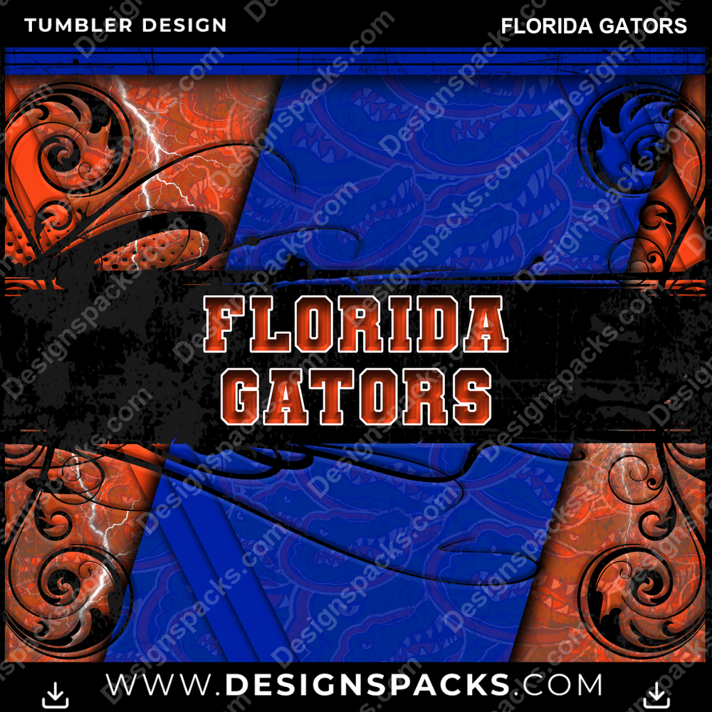 College Sport Elegant Florida Gators Tumbler Digital Wrap Design
