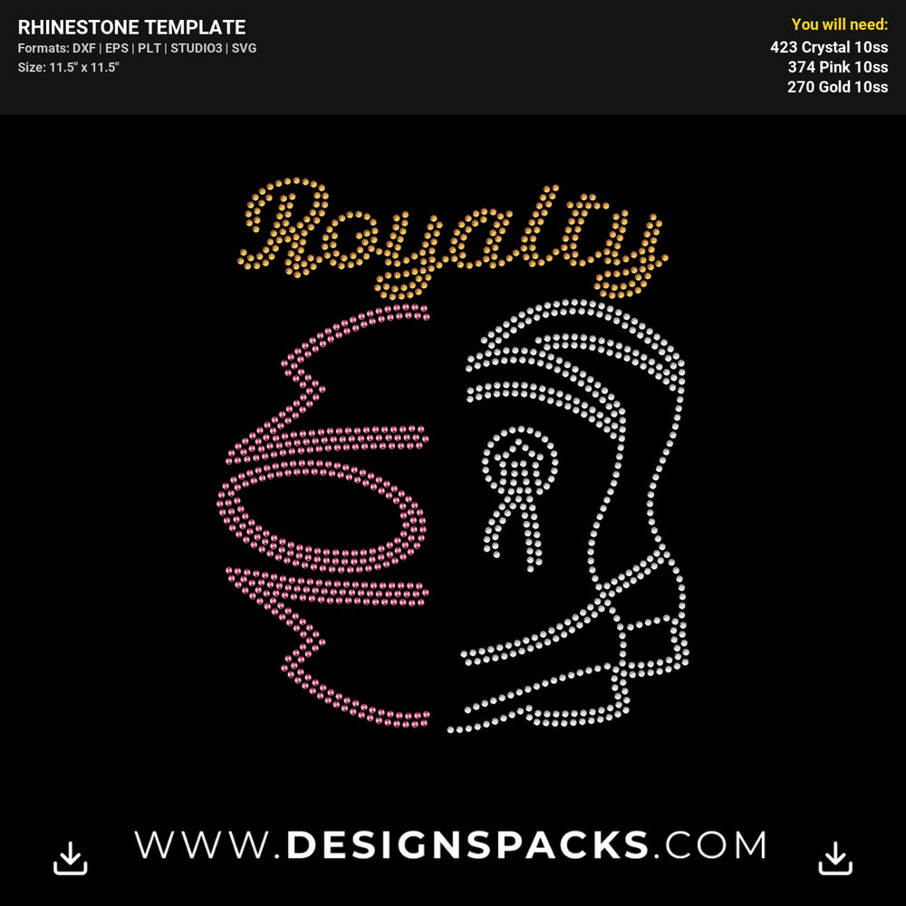 Royalty Mom Cowgirl Boots Rhinestone Digital Template