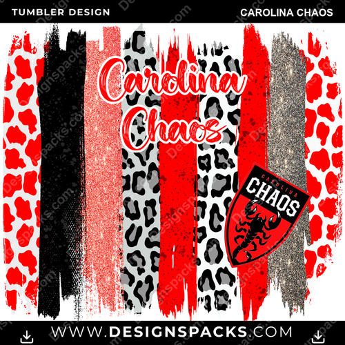 Lacrosse Brush Strokes Carolina Chaos Tumbler Digital Wrap Design