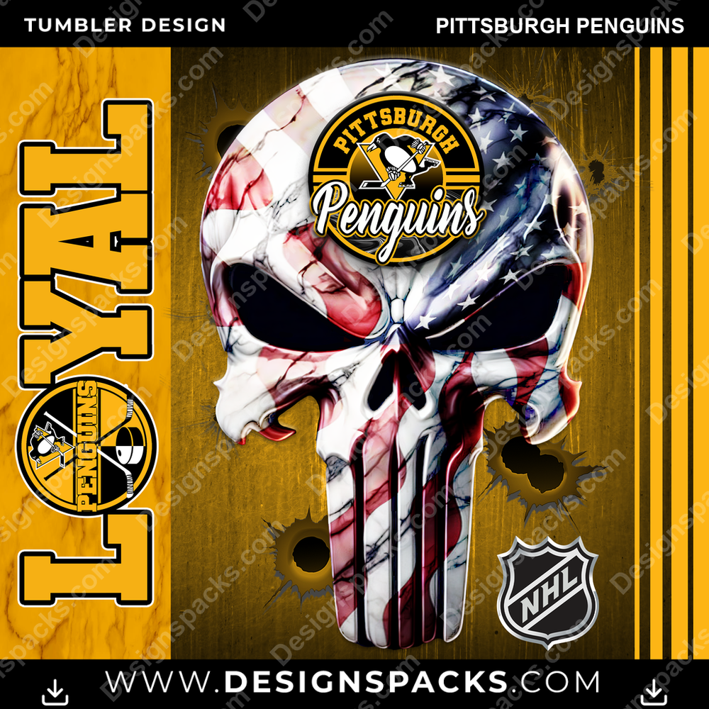 Hockey Loyal Pittsburgh Penguins Tumbler Digital Wrap Design