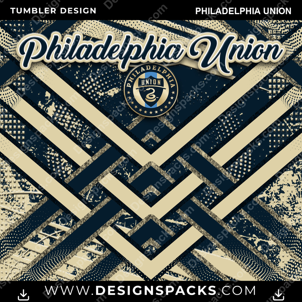 US Soccer Glitter Stripe Philadelphia Union Tumbler Digital Wrap Design Download