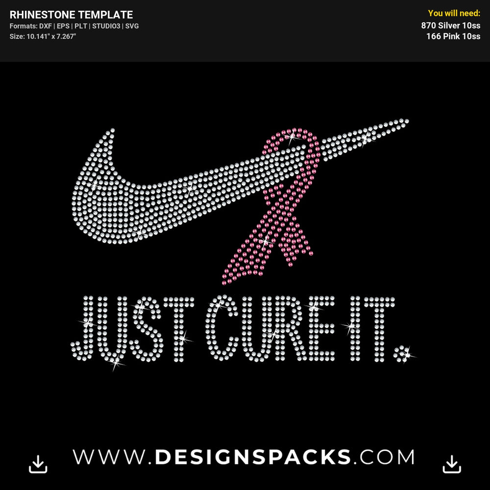 Nike Pink Ribbon Rhinestone Digital Template