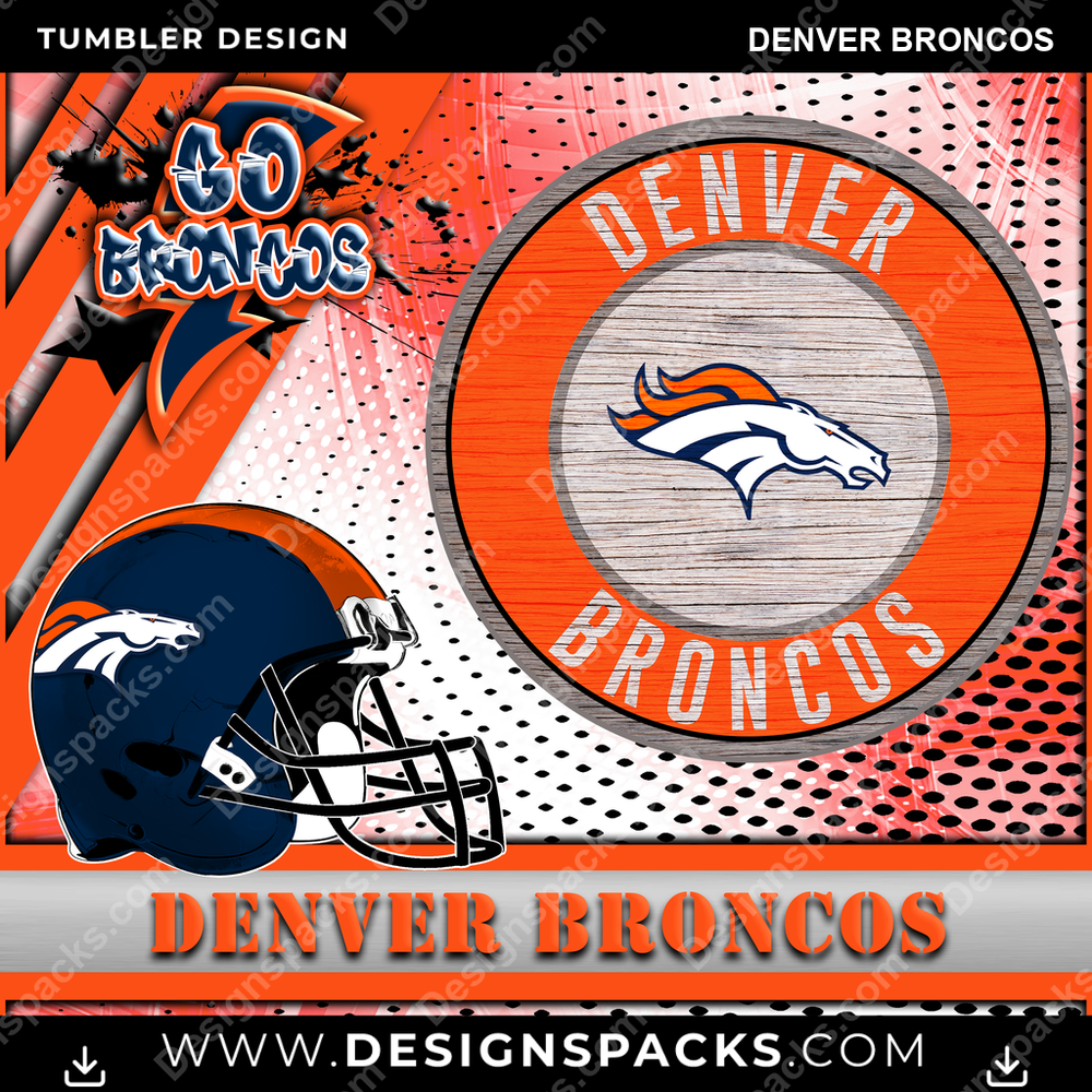 Football Go Team Denver Broncos Trinkbecher Digital Wrap Design